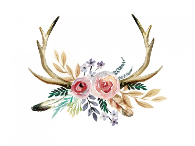 Boho Floral Antlers
